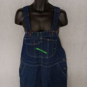 Key Bib Overalls 40x32 Dark Wash Button Fly